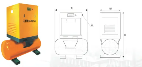 Винтовой компрессор Berg BK-15P-500 8